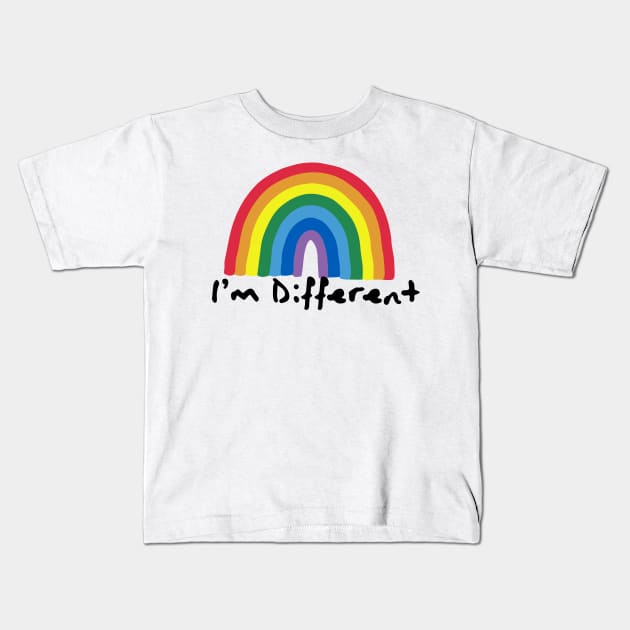 i'm different Kids T-Shirt by Truntlessart